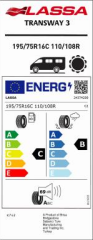 195/75R16C 110/108R TRANSWAY 3 LASSA