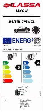 205/55R17 95W XL REVOLA LASSA