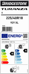 225/40R18 92Y XL TURANZA 6