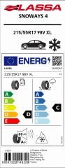 215/55R17 98V XL SNOWAYS 4 M+S / SFM LASSA