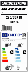 225/55R18 102V XL BLIZZAK 6 BRIDGESTONE