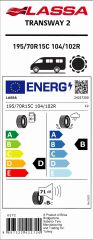 195/70R15C 104/102R TRANSWAY 2 LASSA
