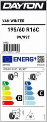 195/60R16C 99/97T VAN WINTER M+S / SFM DAYTON