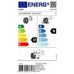 215/60R16C 103/101T Lassa Transway 3