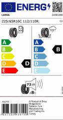 Lassa Transway 225/65R16C 112/110R Yaz Lastiği (Üretim Yılı 2024)
