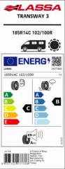185R14C 8KM 102/100R TRANSWAY 3 LASSA