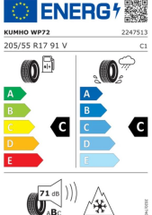 Kumho Wintercraft WP72 205/55/R17/91V XL Kış Lastiği (Üretim Yılı 2024)