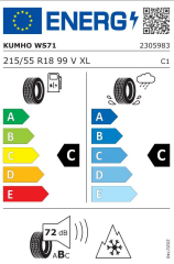 215/55R18 99V XL WINTERCRAFT WS71 SUV KUMHO