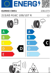 215/65R16C 109/107R 8PR PORTRAN  CW51 KUMHO