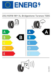 235/45R18 98Y XL TURANZA T005 BRIDGESTONE