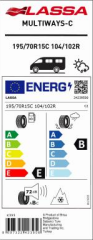 195/70R15C 104/102R 8PR TL MULTIWAYS-C M+S LASSA