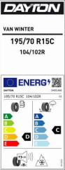 195/70R15C 104/102R  Van Winter  Dayton