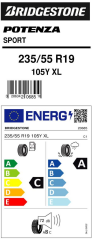 235/55R19 105Y XL POTENZA SPORT BRIDGESTONE