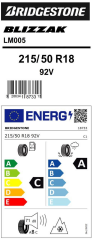 215/50R18 92V M+S / SFM LM005 BRIDGESTONE