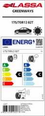 175/70R13 82T GREENWAYS LASSA