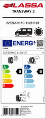 225/65R16C 112/110T TRANSWAY 3