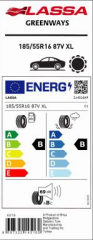 185/55R16 87V XL GREENWAYS LASSA