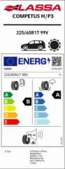 225/60R17 99V COMPETUS H/P3 LASSA