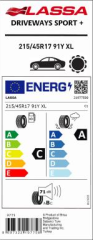 215/45R17 94Y XL DRIVEWAYS SPORT+ LASSA