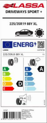 225/35R19 88Y XL DRIVEWAYS SPORT+ LASSA