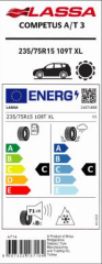 235/75R15 109T XL COMPETUS A/T3 LASSA