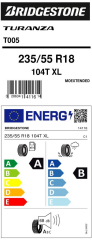 235/55R18 104T XL T005 EXT BRIDGESTONE